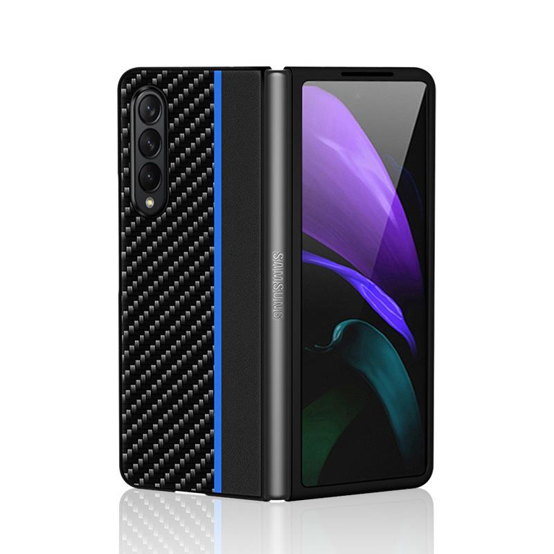 Чехол для Samsung Galaxy Z Fold4 Ультратонкий с текстурой из волокна Роскошная кожаная складная крышка Fold 4 Ударопрочный