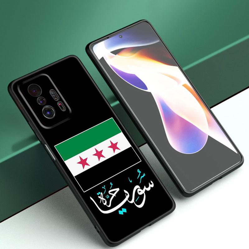 Syrian Revolution Flag Black Phone Case For Xiaomi Mi 9 SE 8 10 10T 11 12 13 Lite 9T 11T 12S 12T 13T 14 Pro 5G NE 11i 12X