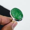 Beautiful Emerald Adjustable 925 Sterling Silver Ring - Fits US Sizes 6 To 11 - Handmade Boho Jewelry for Women & Men, Wadding Gifts