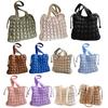 Quilted Shoulder Bag Women Nylon Drawstring Handbag Puffer Solid Color Underarm Bags Puffy Lightweight Ladies Commuting Tote Bag