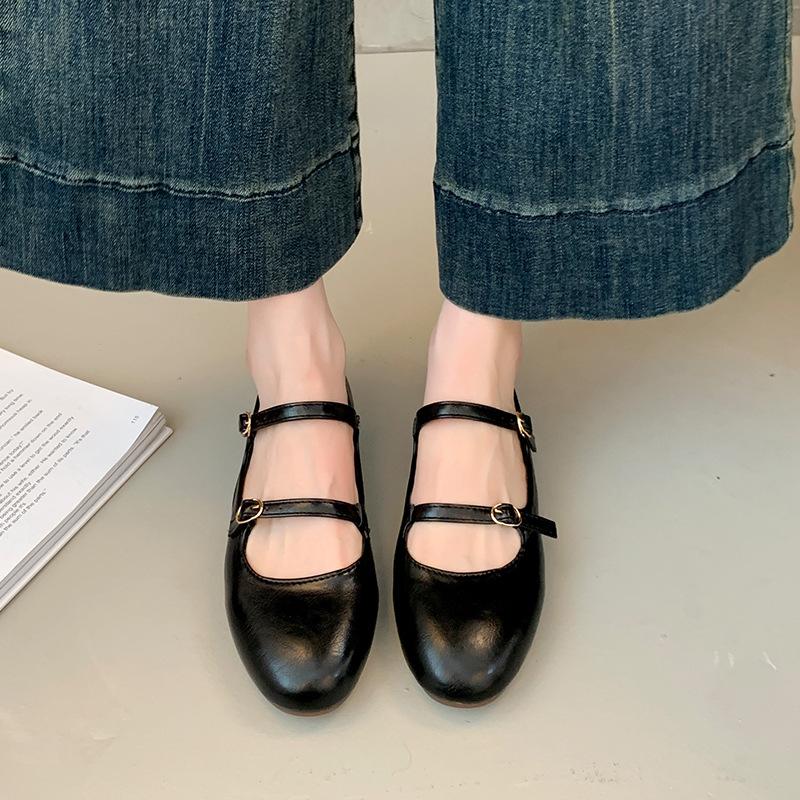 Fashion Street Style Silvery Women Mary Jane Shoes Ladies Casual Soft Sole Dress Flats Shoes Elegant Leather Ballet Shoes