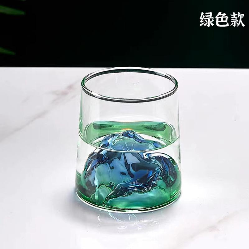 1 шт. японская креативная стеклянная чашка, красочная снежная гора, стеклянная чашка для чая, стакан для виски, стакан для воды, бокалы для вина