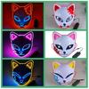 Demon Slayer Illuminated Mask Tanjiro Rabbit LED Scar COS Fox Full Face Headgear Naruto Masks