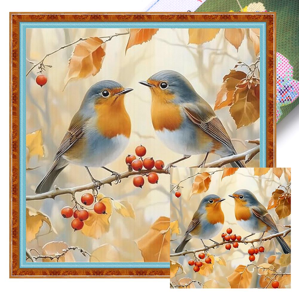 Animal Printed Cross Stitch Kit 40x40cm DIY 11CT Embroidery Craft Set Home Decor