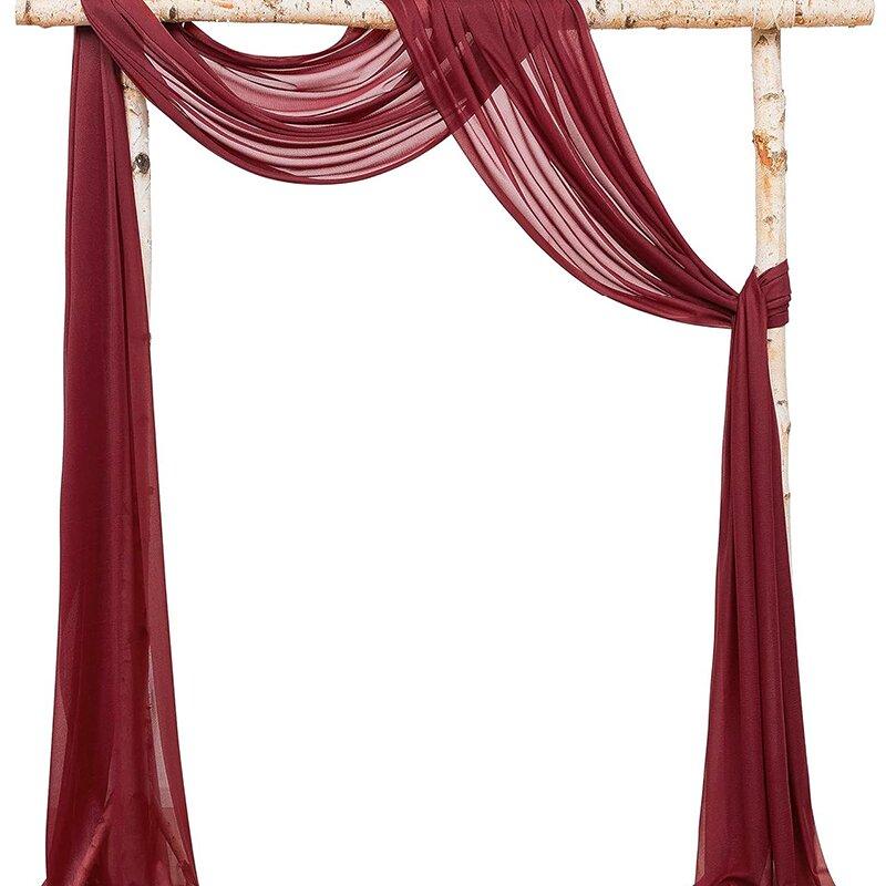 Шифоновая дорожка для стола цвета слоновой кости, прозрачная тканевая занавеска, романтическая свадебная арка для Дня благодарения, украшения для рождественского девичника