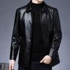 Men's Leather Coat Plus Velvet Thin Coat Autumn and Winter Lapel Motorcycle Jacket Men's Genuine Leather Casual Sheepskin Jacket