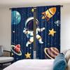 2Pcs Katon Astronaut Planet print curtains,suitable for bedroom,living room kitchen decoration,home decoration,window decoration