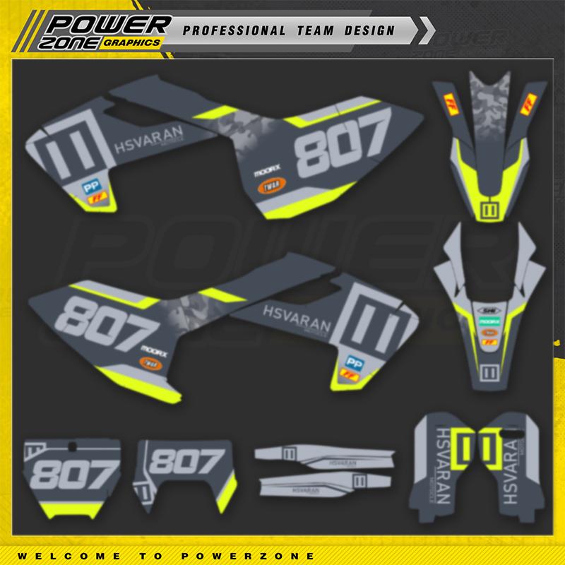PowerZone Индивидуальный комплект наклеек с графикой команды Для Husqvarna Наклейка 2016 2017 2018 TC FC TX FX FS 2017-19 TE FE 125-450cc
