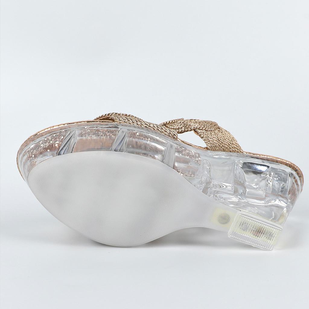 Женские босоножки на платформе, танкетка, каблук 11 см, модель автомобиля, подиум, туфли для танцев на пилоне, тапочки с кристаллической подошвой LFD-1101-B6