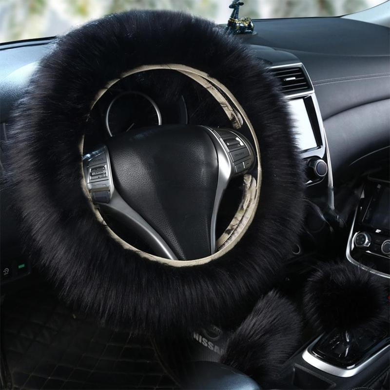 Luxury Plush Steering Wheel Cover Soft Faux Fur Winter Protector For Car Steering Wheel  Beautiful And Diverse