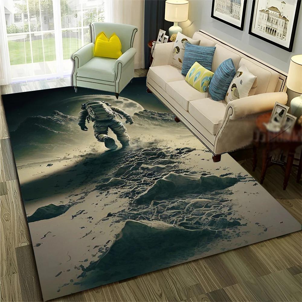 Астронавт Космос Планета Мультяшный Ковер Коврик для Дома Гостиная Спальня Диван Придверный коврик Декор, Детский Ковер Нескользящий Напольный коврик