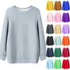 Women's Solid Color Round Neck Long Sleeved T-shirt Sweatshirt Top