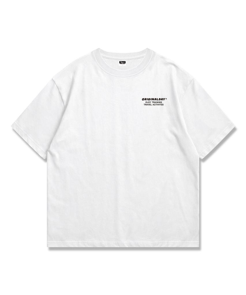 ORIGINALDAY Oversized Travel Activity Short Sleeve T-Shirt Unisex White