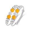 S990 Foot Silver Yellow Jade Marrow Ball Beaded Children's Bracelet Baby Cute Silver Bracelet Baby Full Moon Silver Bracelet