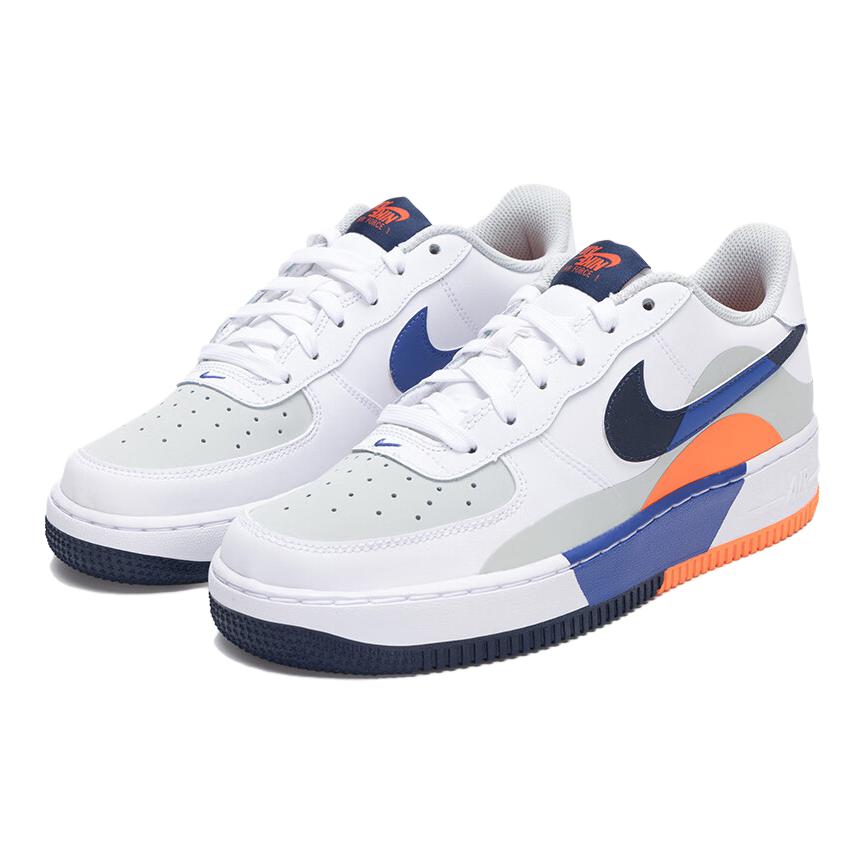 Nike Кроссовки Air Force 1 LV8 GS Upside Down Kids белые светло-серебристые астрономически-синие FN4730-002