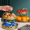 Gold Fruit Serving Tray Hollow Out 2 Tier Fruit Tray Multipurpose Jewelry Dish  Front Desk