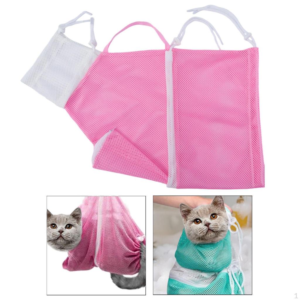 Adjustable Cat Bathing Bag for Washing, Anti Scratch Restraint Ears Clean