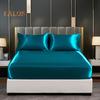 Glossy Satin Sheets Solid Color Pillowcases Sheet Fitted Sheet Cooling Wrinkle-Free Silky Sheet Pillow Cover for Twin Full Queen King Size