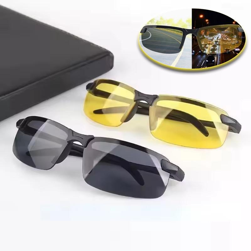 PC Frame Polarised Anti-glare Sunglasses Day And Night Dual-use Driver Night Vision Goggles Men's Outdoor Sports Equipment