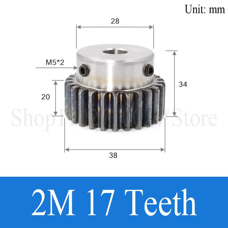 1PC 2M 12T-24T Spur Gear Bore 8/10/12/14/15/16/17/18/19/20/22/24mm Carbon Steel Pinion Motor Gear With Step