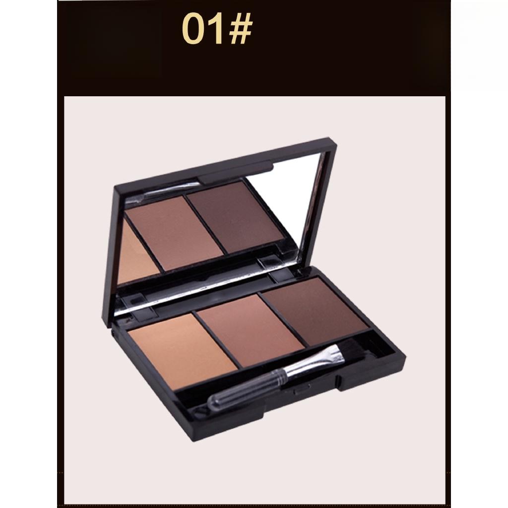 Трехцветная пудра для бровей, долговечная водостойкая неотбеливающая натуральная трехмерная многофункциональная подставка для теней для век, студенческая косметика