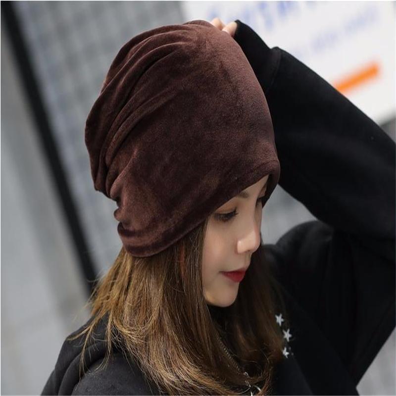 Осенне-зимняя плюшевая шапка-пуловер