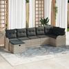 VidaXL 7-piece Garden Sofa Set with Cushions Light Grey Poly Rattan 3360333