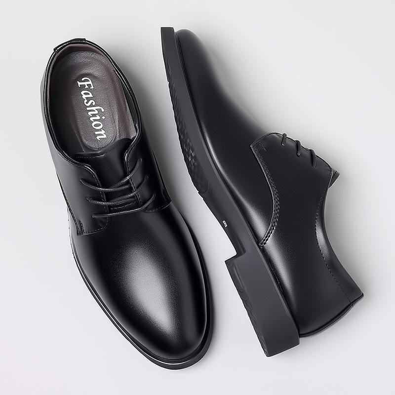 New Leather Shoes Men's Business Dress Genuine Leather Soft Leather Soft Sole Casual Men's Shoes Inner Height Increase Wedding Groom Shoes