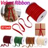 50 Yards Velvet Ribbon Single Face Ribbons Vintage Velvet Ribbon Velvet Christmas Ribbon for Gift Bow Making