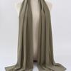 Women's Solid Color Pearl Chiffon Bubble Scarf, Long Silk Headscarf, 70x180cm, Middle Eastern Style