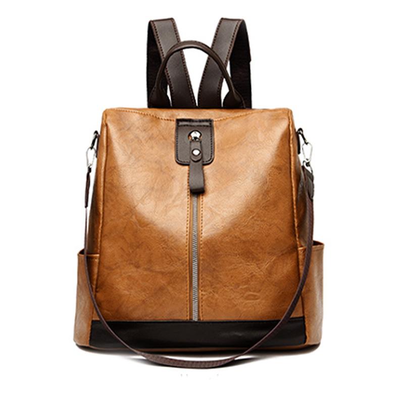 Легкий модный рюкзак унисекс из искусственной кожи, простой винтажный порт для наушников, несколько карманов с регулируемыми ремнями для работы и путешествий