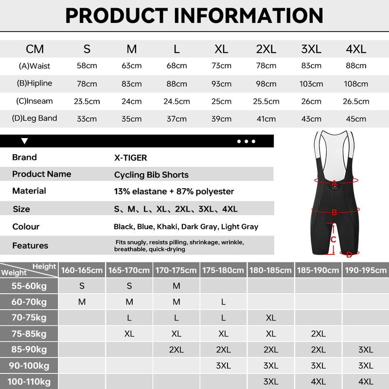X-TIGER Blue Pro Men's Cycling Bib Shorts Bretelle Cyclist MTB Road Tights Bicycle Clothing ST-MULTI Cushion For 7 Hours Riding