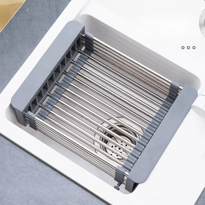 26~46 см выдвижная полка для слива раковины палочки для еды фруктов корзина для мытья овощей бытовая посуда хранение вода для мытья посуды