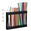 Acrylic Straw Holder with Double Sided Adhesive Tapes Transparent Reusable Tumbler Straw Organizer Storage Container