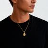 Stainless Steel Cross Necklace for Men Women, Trendy Oval Pendant Necklace, Religious Faith Prayer Jewelry Unisex