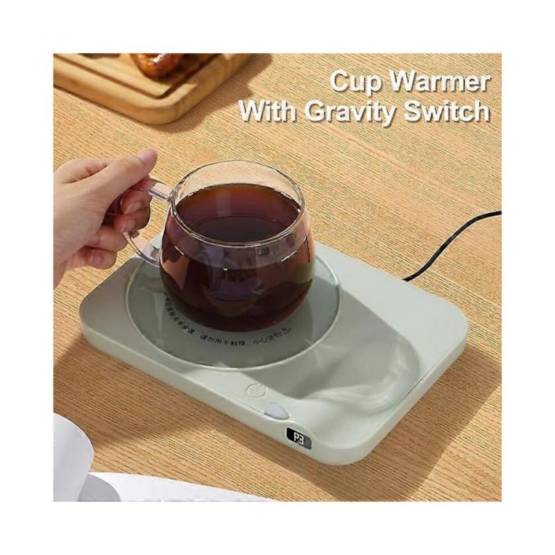 Coffee cup warmer with three-level temperature control, waterproof tempered glass honeycomb ventilation, electric coffee heater