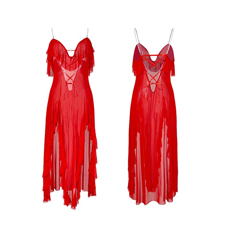 Женское элегантное длинное платье из сетки с открытой спиной - Сексуальная и соблазнительная вечерняя одежда