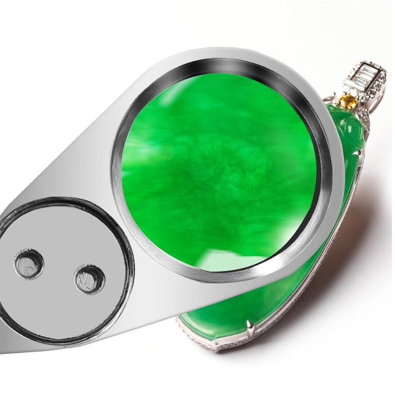 Jeweller Loupe Folding Magnifying Jewelry Eye Magnifier With LED Light Illuminated LED Currency Detecting/Jewlers 40X