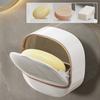 Wall-mounted Soap Dish with Drain Water for Bathroom Soap Holder Dustproof Kithcen Sponge Holder Soap Container Bathroom Supplie