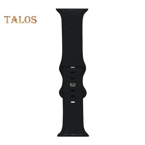 Ремешок для часов с гравировкой и цветочным рисунком Износостойкий дышащий, приятный к коже Не выцветающий силиконовый ремешок для часов с 3D-цветком и гравировкой для Apple Watch