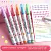 6Pcs Flower Line Shaped Highlighter Pens, Roller Tip, Curve Liner Marker, Writing, Journaling, Drawing Stationery, Kawaii