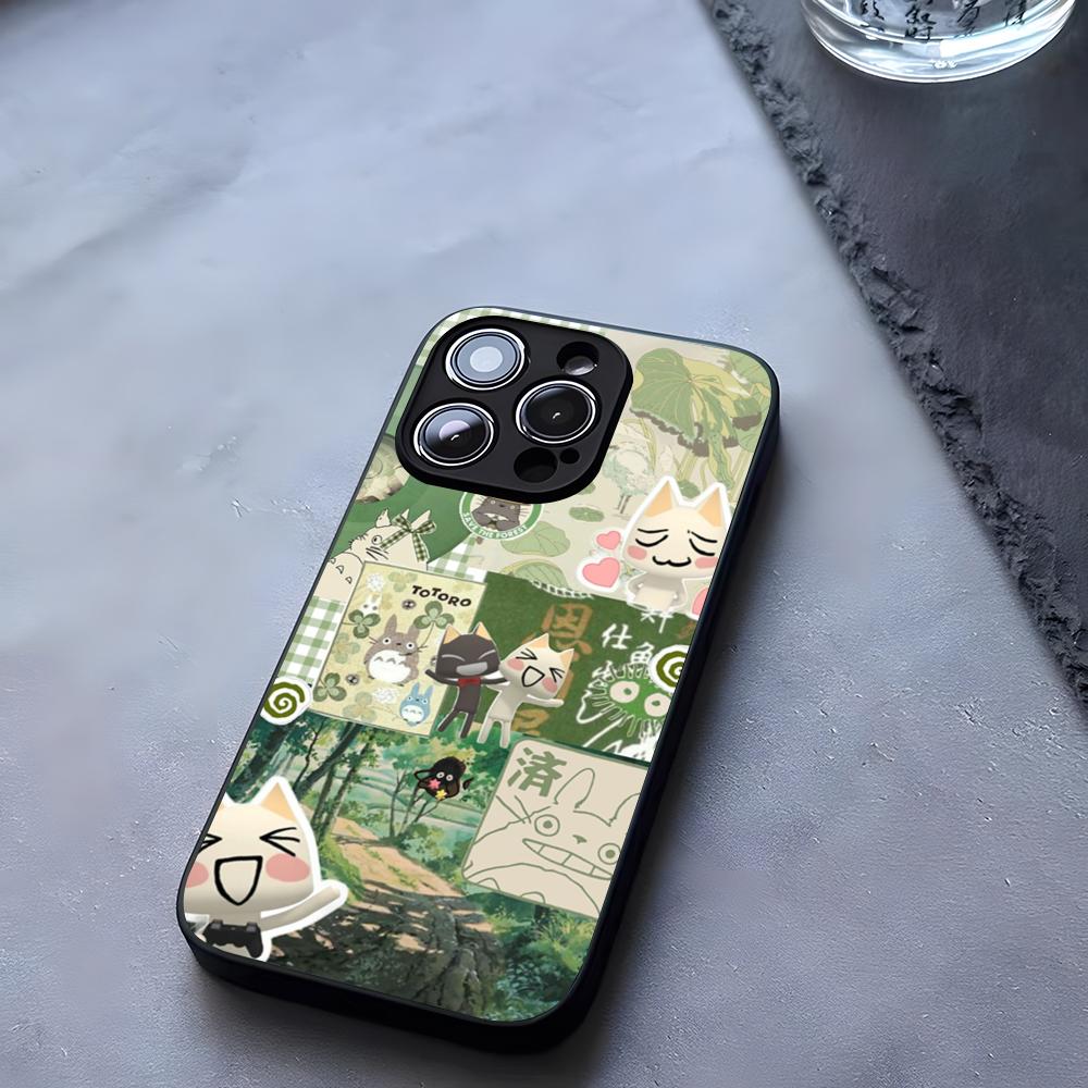 INS Cute Toro Inoue Cat Phone Case Tempered Glass For IPhone 17 13 14 16 12 15 11 Pro Max Plus Mini X XR SE2020 Coque