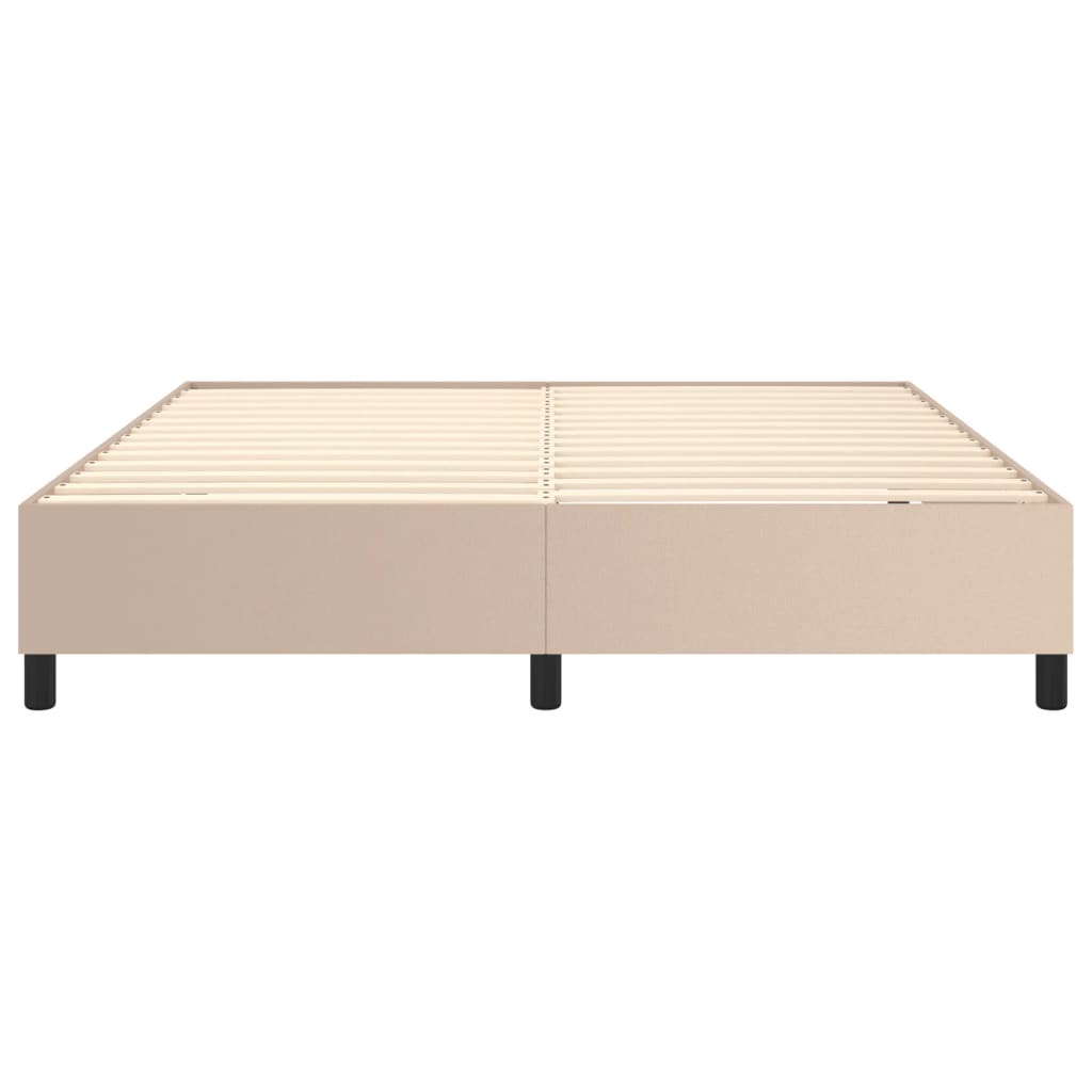 Box Spring Bed Frame Cappuccino Brown 160 x 200 cm Faux Leather