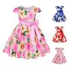 Детское платье принцессы, платье с цветочным принтом в стиле ретро, ​​детское платье хозяина фестиваля