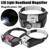 Светодиодные очки-лупа 1.5x 3x 8.5x 10x Лупа с налобным креплением Легкая регулируемая лента Принадлежности для ремонта часов
