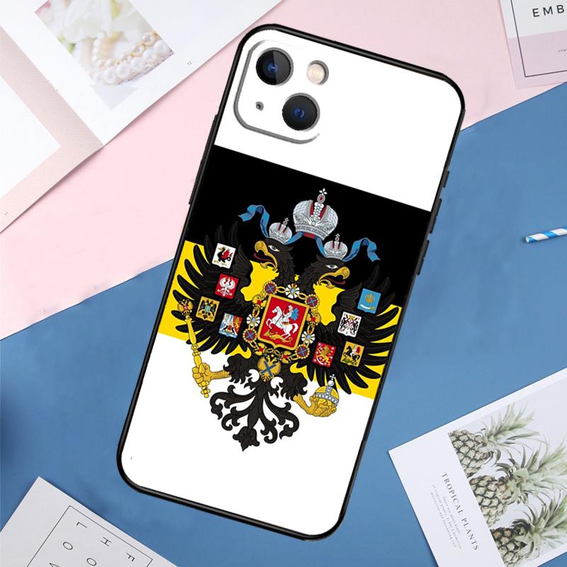 Russia Flag Coat Of Arms Phone Case For iPhone 11 14 15 16 Pro Max 13 12 Mini XS X XR Plus Protection Cover