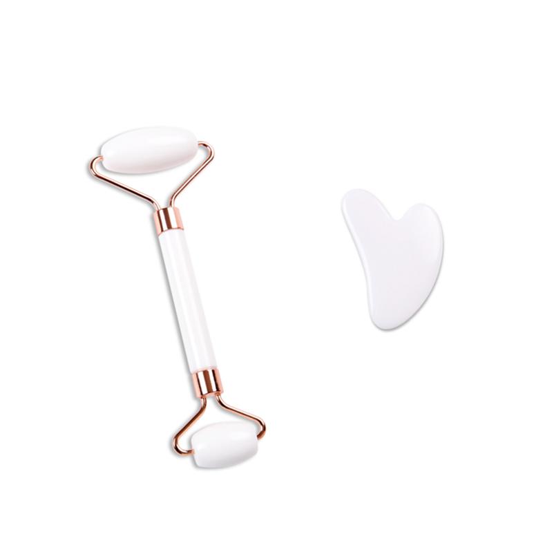 Набор из 2 нефритовых роликов для лица, инструмент Гуаша для лица, ледяной ролик для лица для ухода за кожей, набор каменных досок Гуа Ша, для уменьшения отечности и улучшения морщин