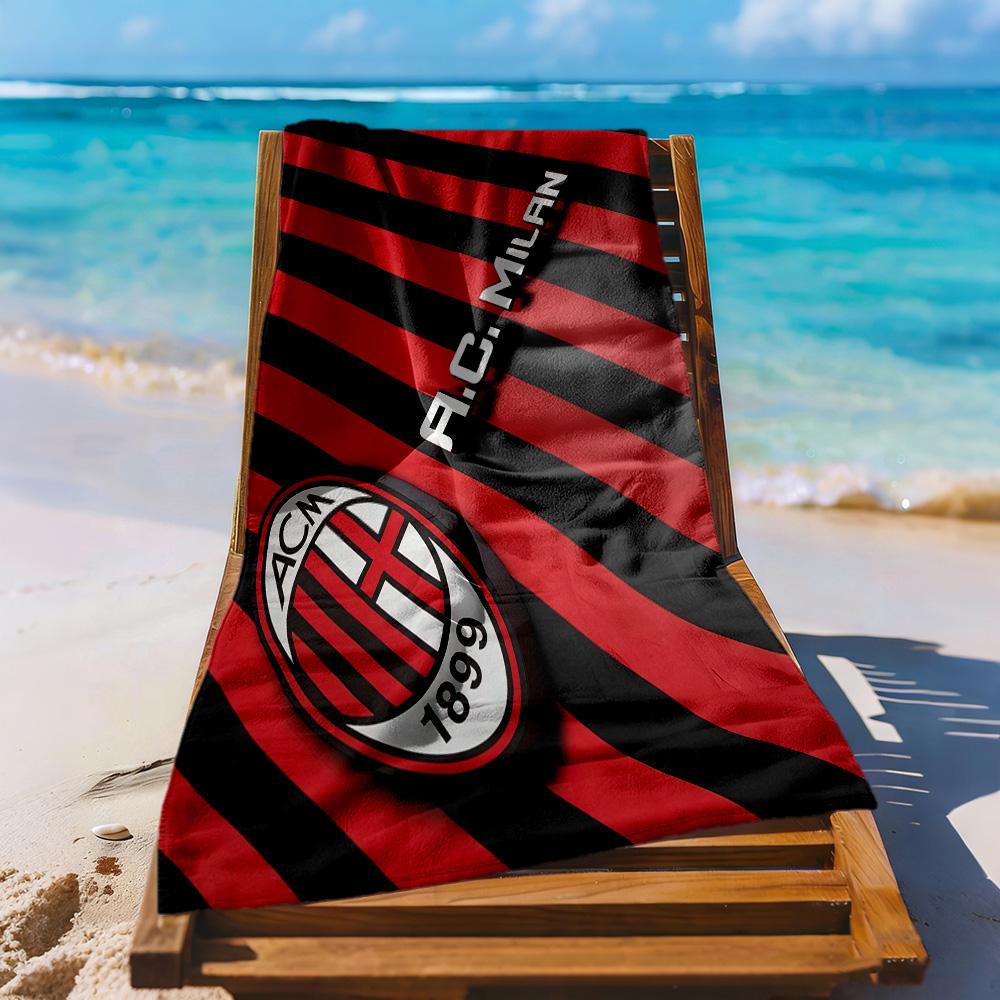Ac Milan Beach Towel Super Soft Microfiber Quickdry Fabric Comfortable Lightweight Suitable For Swimming Gym Camping Yoga Vacation