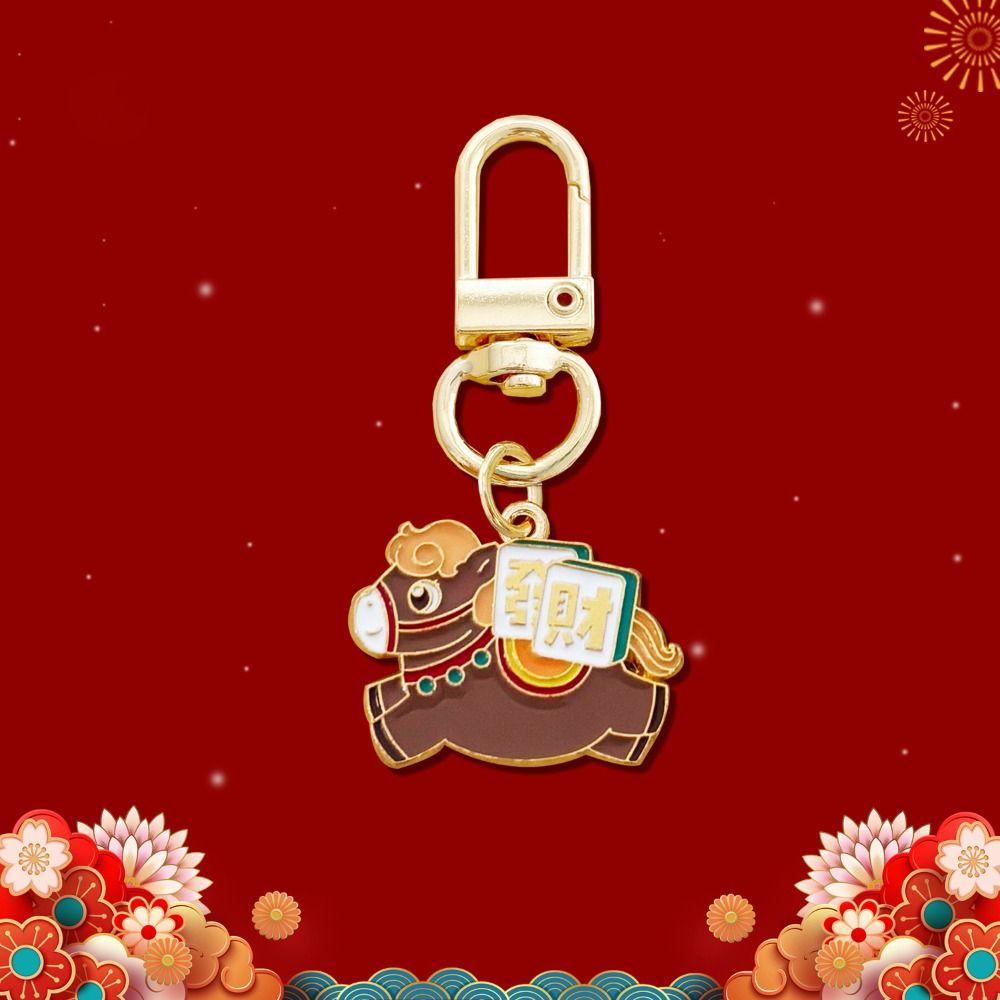 Cartoon Style Zodiac Pony Pendant Bag Hanging Charms Year Horse Lucky Mascot  Accessory