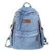 Fashion New Fashion Simple Trend Backpack Large Capacity Durable Denim Bag University High School Junior High School Student Bag
